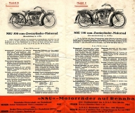 NSU motorcycle program 1927