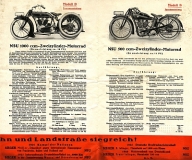 NSU motorcycle program 1927