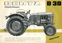 Deutz D 30 Schlepper Prospekt 10.1960