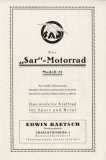 Sar Modell A 27 und B 27 Prospekt 1927