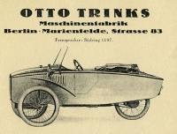 Trinks Dreirad-Wagen Prospekt 1920er Jahre