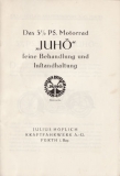 Preview: Juhö 3,5 PS Motorrad Bedienungsanleitung ca. 1923