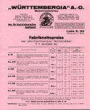 Preview: Württembergia Preisliste 1930