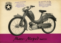 Mars Moped Modell 23 S Prospekt 1950er Jahre