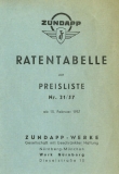 Preview: Zündapp Preisliste 21/1957 Preview: Zündapp Preisliste 21/1957