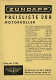 Preview: Zündapp Motorroller Preisliste  9.1960 Preview: Zündapp Motorroller Preisliste  9.1960