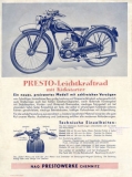 Presto motorcycle brochure ca. 1939