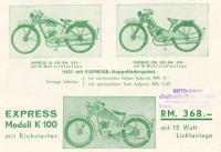 Preview: Express Kleinkraftrad K 100, SL 102 und SDL 103 Prospekt 1937 Preview: Express Kleinkraftrad K 100, SL 102 und SDL 103 Prospekt 1937