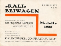 Kali Seitenwagen Prospekt 1928