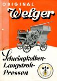 Welger Langstrohpressen brochure 1937