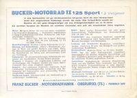 Bücker TZ 125 Sport brochure ca. 1950