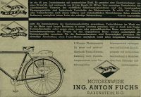 Fuchs Fahrradmotor 40 ccm Prospekt 1950er Jahre