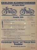 Excelsior Kleinmotorrad Prospekt 1932