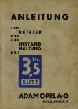 Opel Blitz 3,5 Ltr. Bedienungsanleitung 1930er Jahre