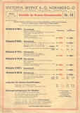 Victoria Kleinmotorräder Preisliste Nr. 12 1935