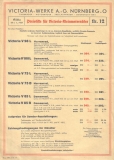 Victoria Kleinmotorräder pricelist Nr. 12 1935