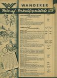 Preview: Wanderer Verkaufspreisliste Nr. 109 1940er Jahre