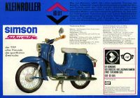 Preview: Simson Kleinroller Typ KR 51/1 Schwalbe Prospekt 1970