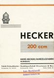 Hecker H I 30 200 ccm Prospekt 1930