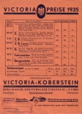 Victoria Preislisten 1935