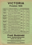 Victoria pricelist 1936