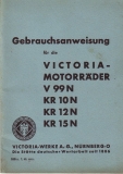 Victoria V 99 N, KR 10 N, KR 12 N u. KR 15 N owner`s manuel 7.1940