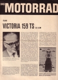 Victoria 159 TS Testbericht „Das Motorrad“ 6/1966