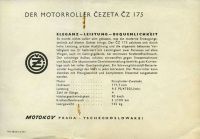 CZ Cezetta 175 brochure ca. 1961