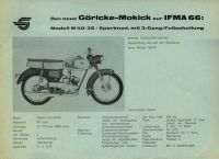 Göricke M 50 / 3S / GS 50 Prospekt 1966/67