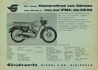 Preview: Göricke M 50 / 3S / GS 50 Prospekt 1966/67 Preview: Göricke M 50 / 3S / GS 50 Prospekt 1966/67