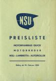 NSU Preisliste 2.1952