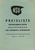 NSU pricelist 4.1952