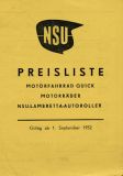 NSU pricelist 9.1952