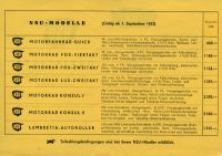 Preview: NSU Preisliste 9.1952