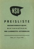 NSU pricelist 8.1951