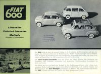 Fiat 600 Prospekt ca. 1960