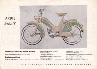 Preview: Ardie Sport-Moped  und Fratz IV Prospekt 1956/7