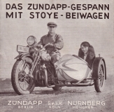 Zündapp Gespann mit Stoye Seitenwagen Prospekt 1932