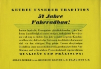 Adler Fahrräder Programm 1937