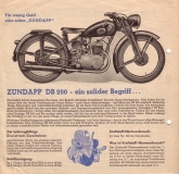 Zündapp DB 200 Prospekt ca. 1948