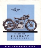 Zündapp 300 000 Motorräder Prospekt ca. 1950