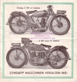 Zündapp Z 200 und Z 300 Prospekt 1929