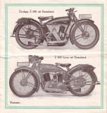 Zündapp Z 200 und Z 300 Prospekt 1929