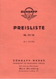 Preview: Zündapp Preisliste 1.7.1955 Preview: Zündapp Preisliste 1.7.1955