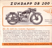 Zündapp DB 200 brochure ca. 1951