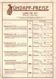 Zündapp Preisliste Nr. 57 1.3.34