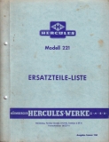 Hercules Mod. 221 Ersatzteilliste 1.1962