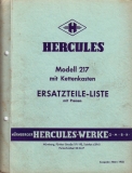Hercules Mod. 217 mit Kettenkasten Ersatzteilliste 3.1958