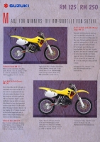 Suzuki RM 80, RM 125, RM 250 + RMX 250 brochure 1994