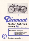 Diamant Motorfahrrad model 36 brochure 4.1937